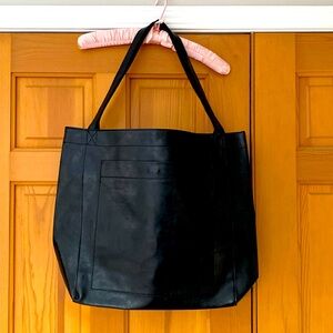 Black leather bag